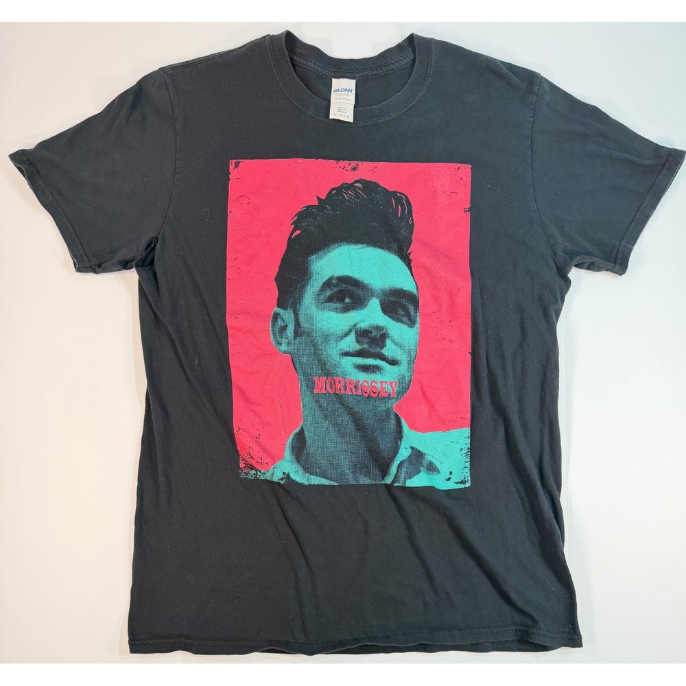 Morrissey Graphic T-Shirt Black Gildan Softstyle Rock Band Tee Mens Large L